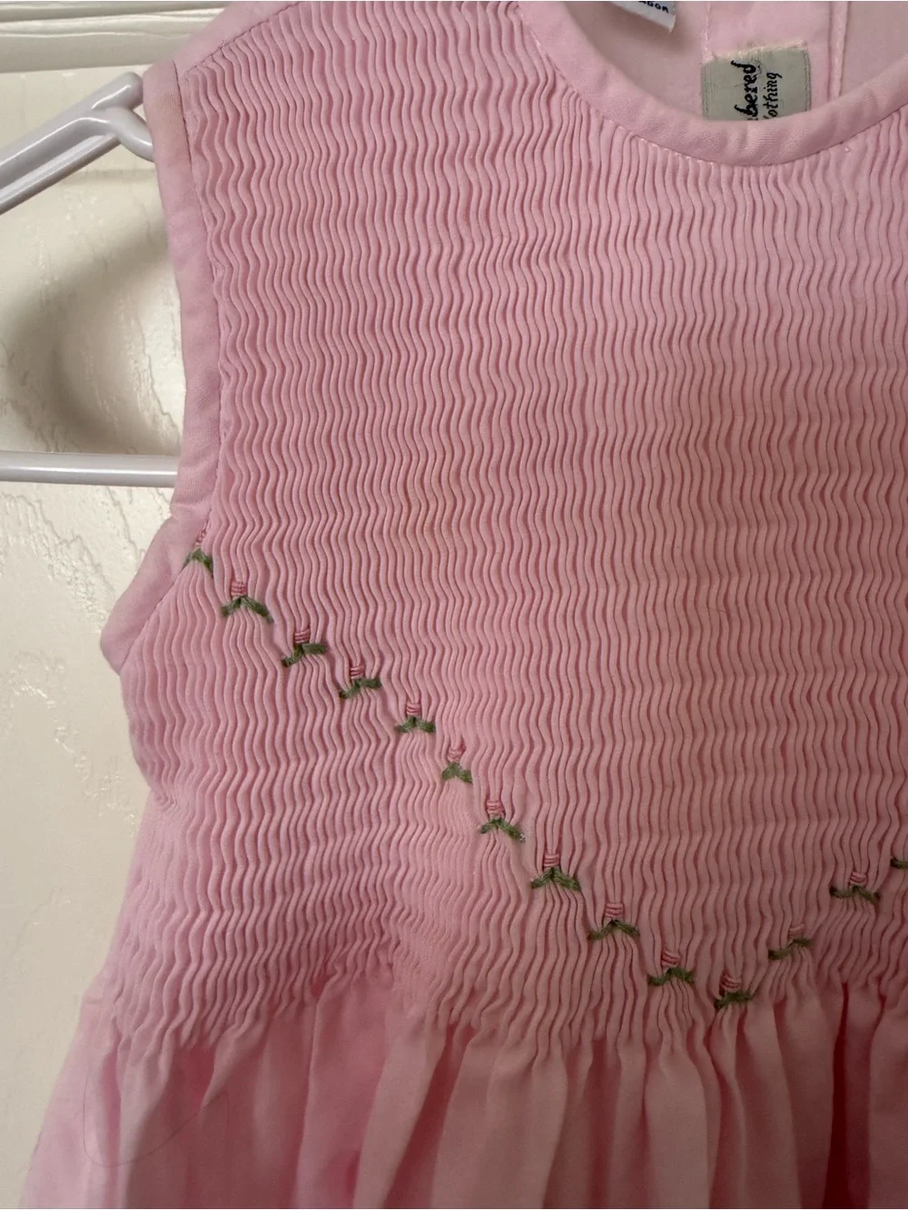 Amanda Remembered hand Smocked Girls' pink Dress with rose Embroidery size 3t